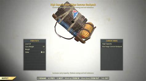 fallout 76 backpack blueprint.